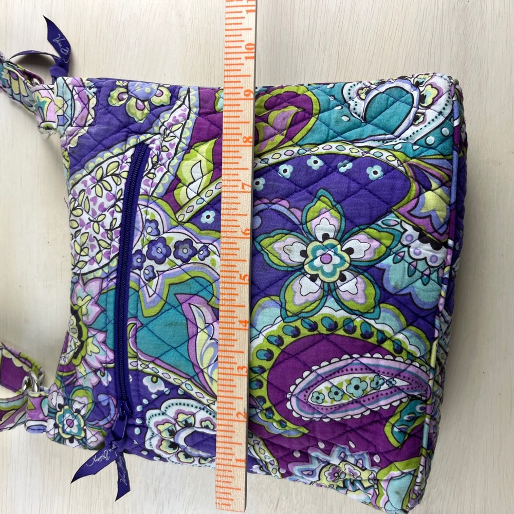 Vera Bradley Purple Paisley Quilted Cotton Crossbody Bag Floral Messenger - Picture 6 of 8